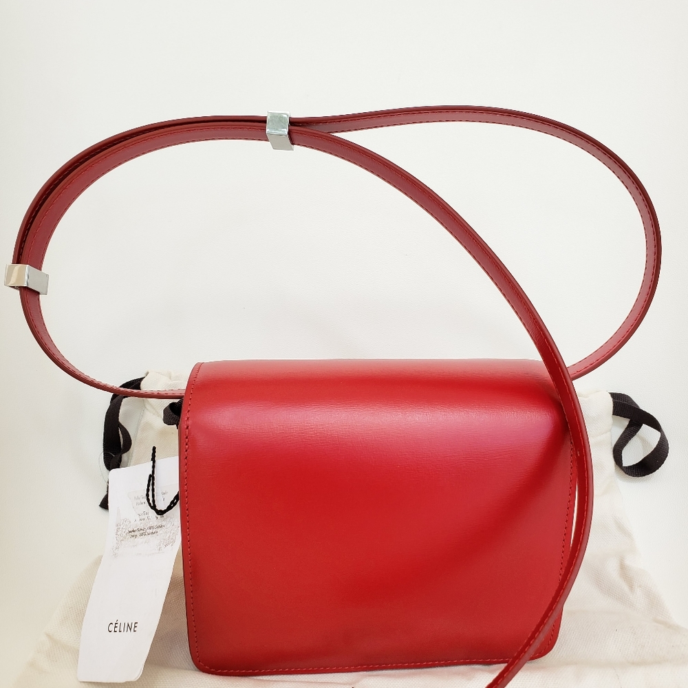 New Celine Paris Small Box Red bag - Picture 3 of 15